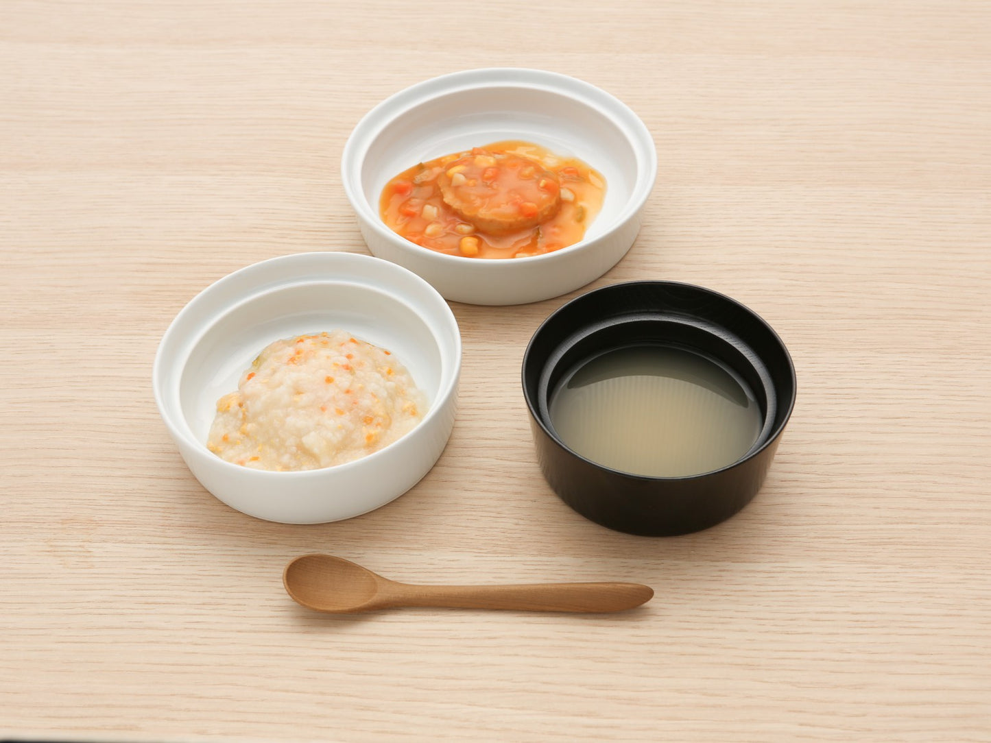 山中漆器と砥部焼の こぼしにくい器 3点セット