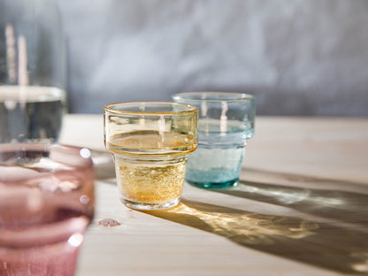 沖縄県から 琉球ガラスの こぼしにくいコップ